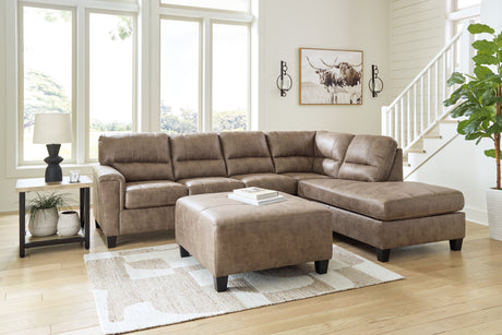 Navi 2-Piece Sectional with Ottoman in Fossil - PKG016509