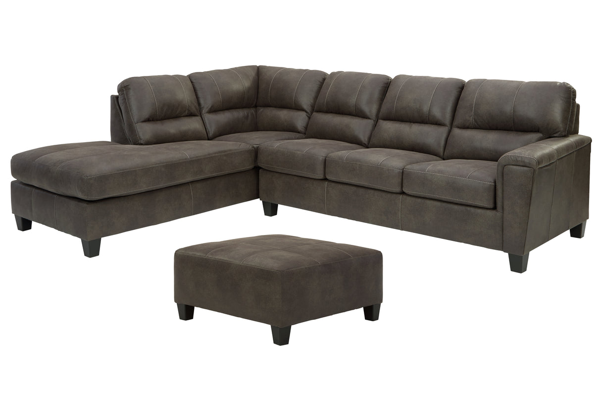 Navi 2-Piece Sectional with Ottoman in Smoke - PKG007392