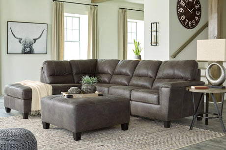 Navi 2-Piece Sectional with Ottoman in Smoke - PKG007392