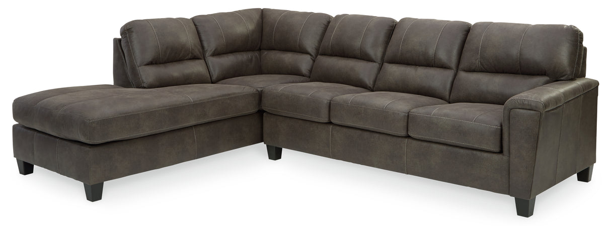 Navi 2-Piece Sectional with Ottoman in Smoke - PKG007392