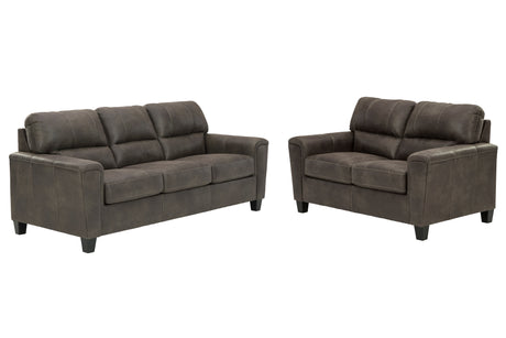 Navi Sofa and Loveseat in Smoke - PKG007390