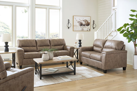 Navi Sofa, Loveseat and Recliner in Fossil - PKG016505