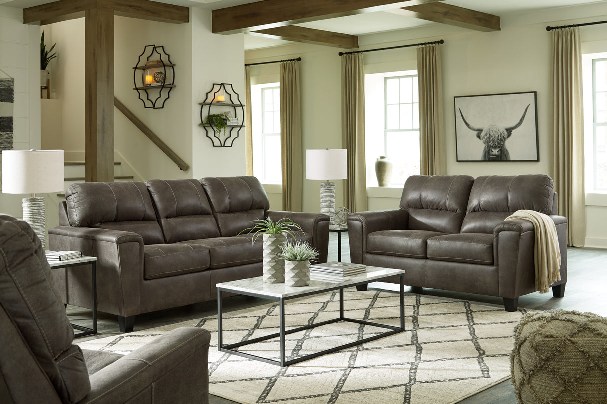 Navi Sofa, Loveseat and Recliner in Smoke from Ashley - Luna Furniture