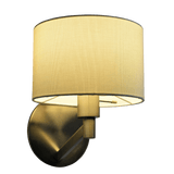 Nebula Brushed Nickel Base Wall Lamp with Rotary Switch White Fabric Shade - WLL03700701