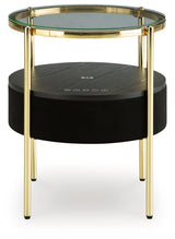 Nedman Black/Gold Finish Accent Table with Speaker - A4000669