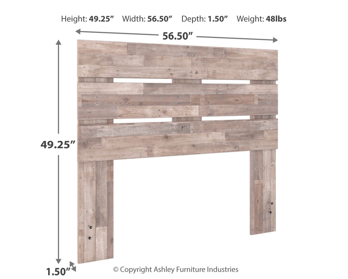 Neilsville Full Panel Headboard Bed with Dresser in Whitewash from Ashley - Luna Furniture