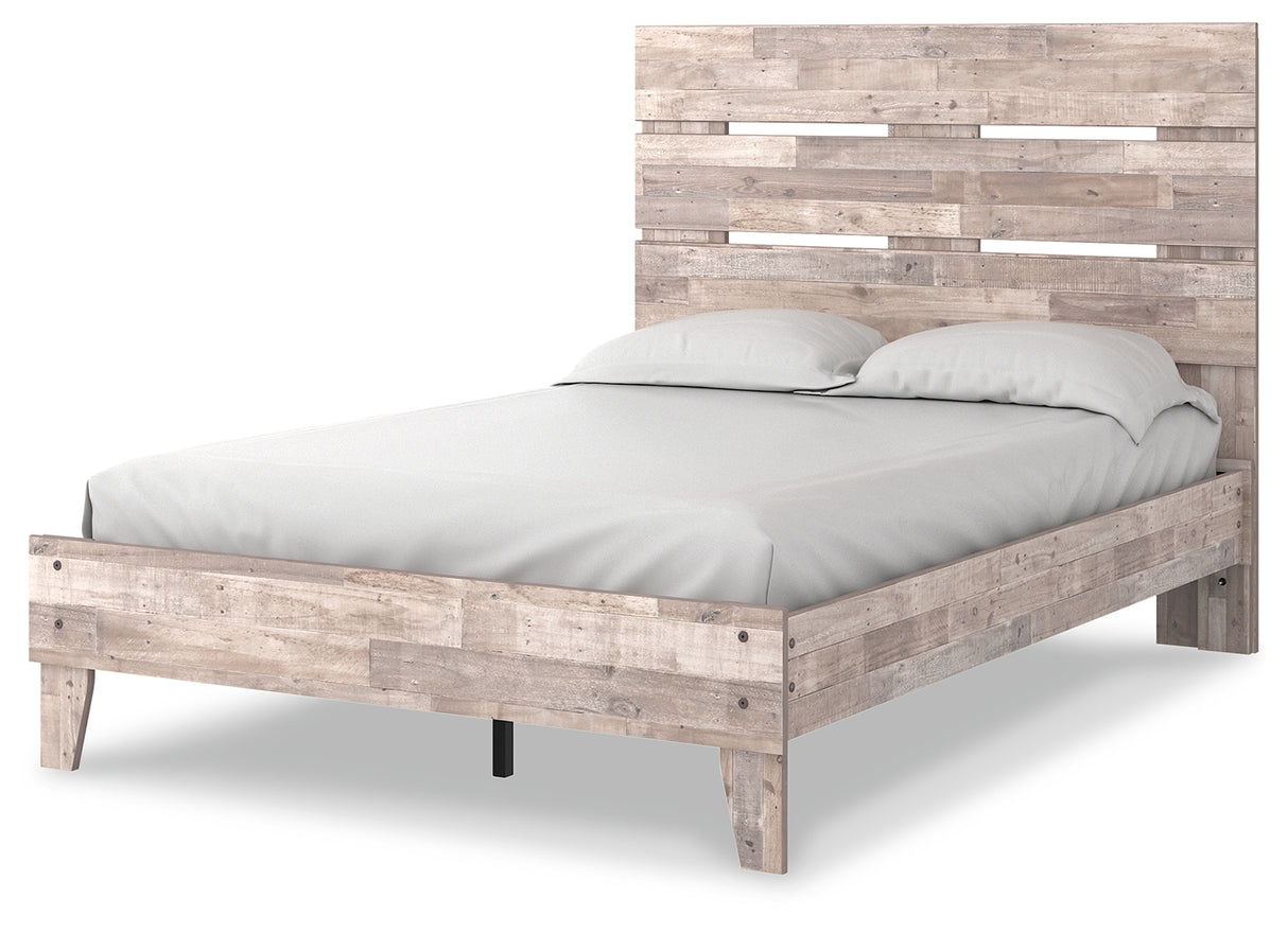 Neilsville Full Platform Bed with Dresser and 2 Nightstands in Whitewash from Ashley - Luna Furniture