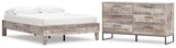 Neilsville Full Platform Bed with Dresser in Whitewash from Ashley - Luna Furniture