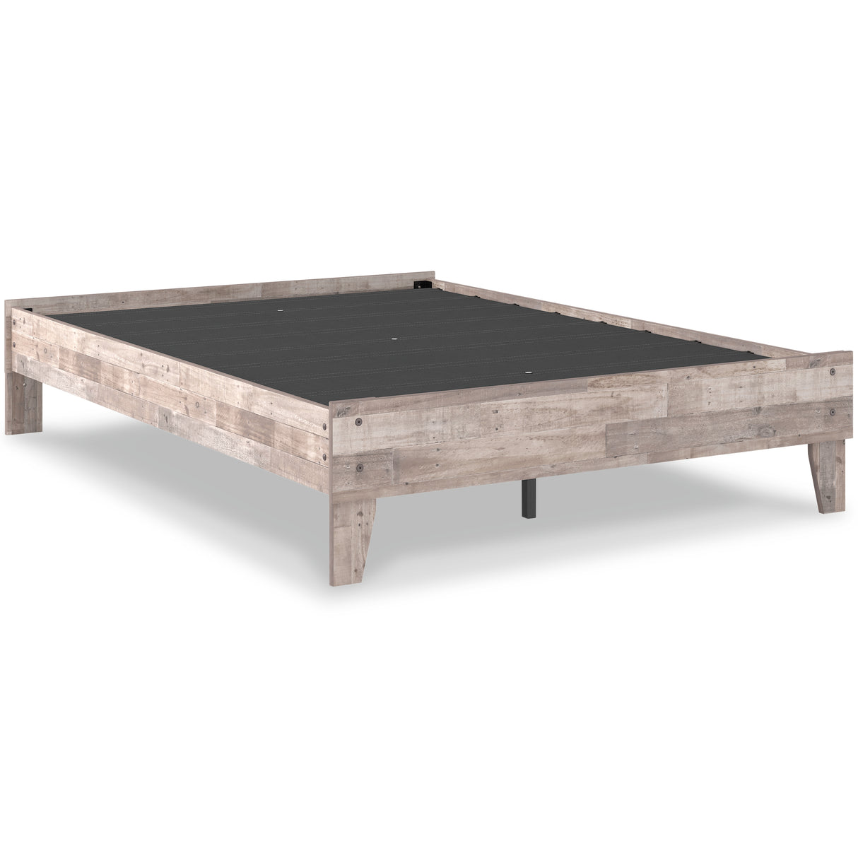 Neilsville Full Platform Bed with Mattress in Whitewash - PKG018265