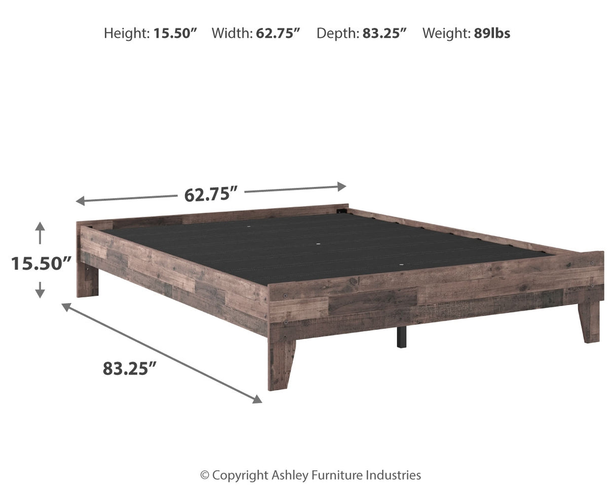 Neilsville Queen Platform Bed with Mattress in Multi Gray from Ashley - Luna Furniture