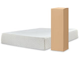 Neilsville Queen Platform Bed with Mattress in Whitewash - PKG018272