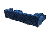 Neva Blue Velvet Double Chaise 138" Sectional [ETA: 8/23] - NEVABLUE-SEC