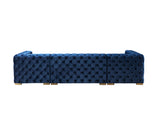 Neva Blue Velvet Double Chaise 138" Sectional [ETA: 8/23] - NEVABLUE-SEC