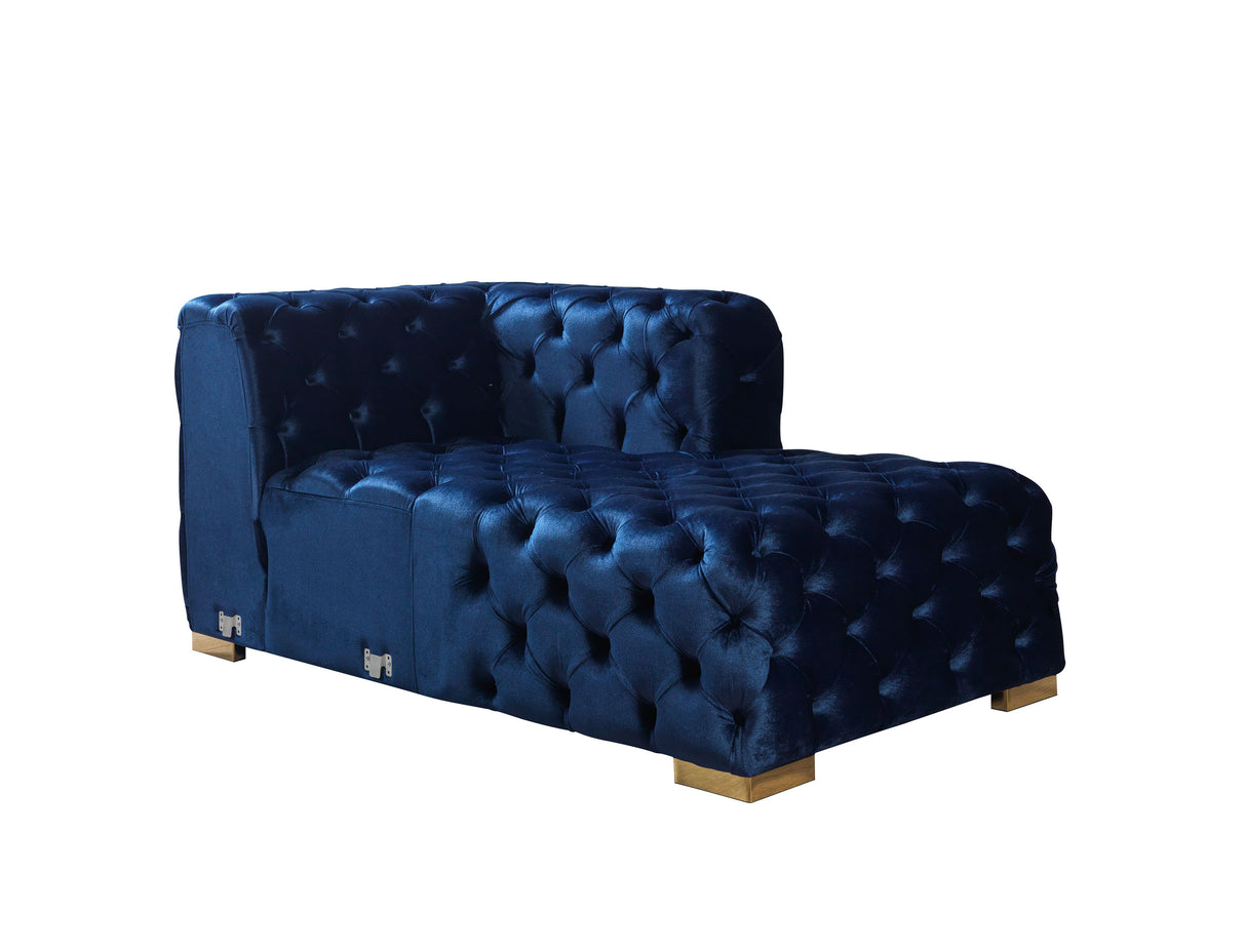 Neva Blue Velvet Double Chaise 138" Sectional [ETA: 8/23] - NEVABLUE-SEC