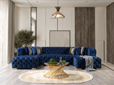 Neva Blue Velvet Double Chaise 138" Sectional [ETA: 8/23] - NEVABLUE-SEC