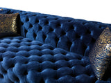 Neva Blue Velvet Double Chaise 138" Sectional [ETA: 8/23] - NEVABLUE-SEC