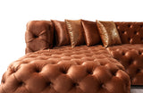 Neva Orange Velvet Double Chaise 138" Sectional [ETA: 8/23] - NEVAORANGE-SEC