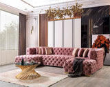 Neva Pink Velvet Double Chaise 138" Sectional [ETA: 8/23] - NEVAPINK-SEC