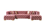 Neva Pink Velvet Double Chaise 138" Sectional [ETA: 8/23] - NEVAPINK-SEC