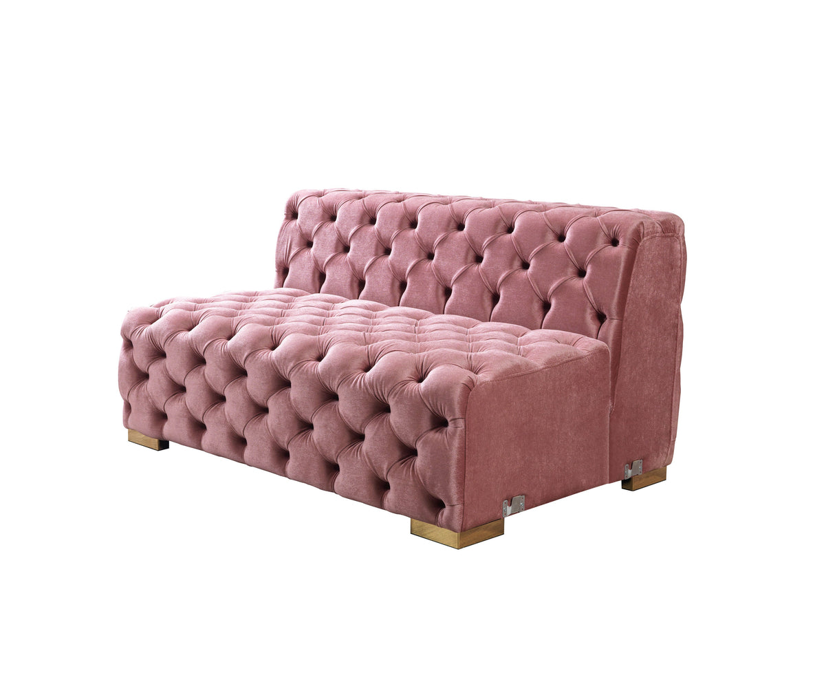 Neva Pink Velvet Double Chaise 138" Sectional [ETA: 8/23] - NEVAPINK-SEC