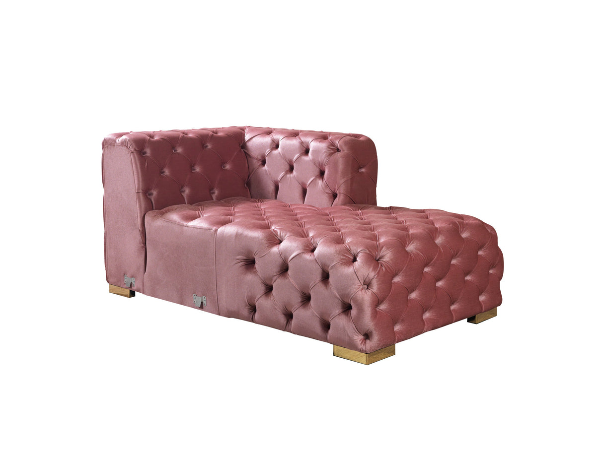 Neva Pink Velvet Double Chaise 138" Sectional [ETA: 8/23] - NEVAPINK-SEC