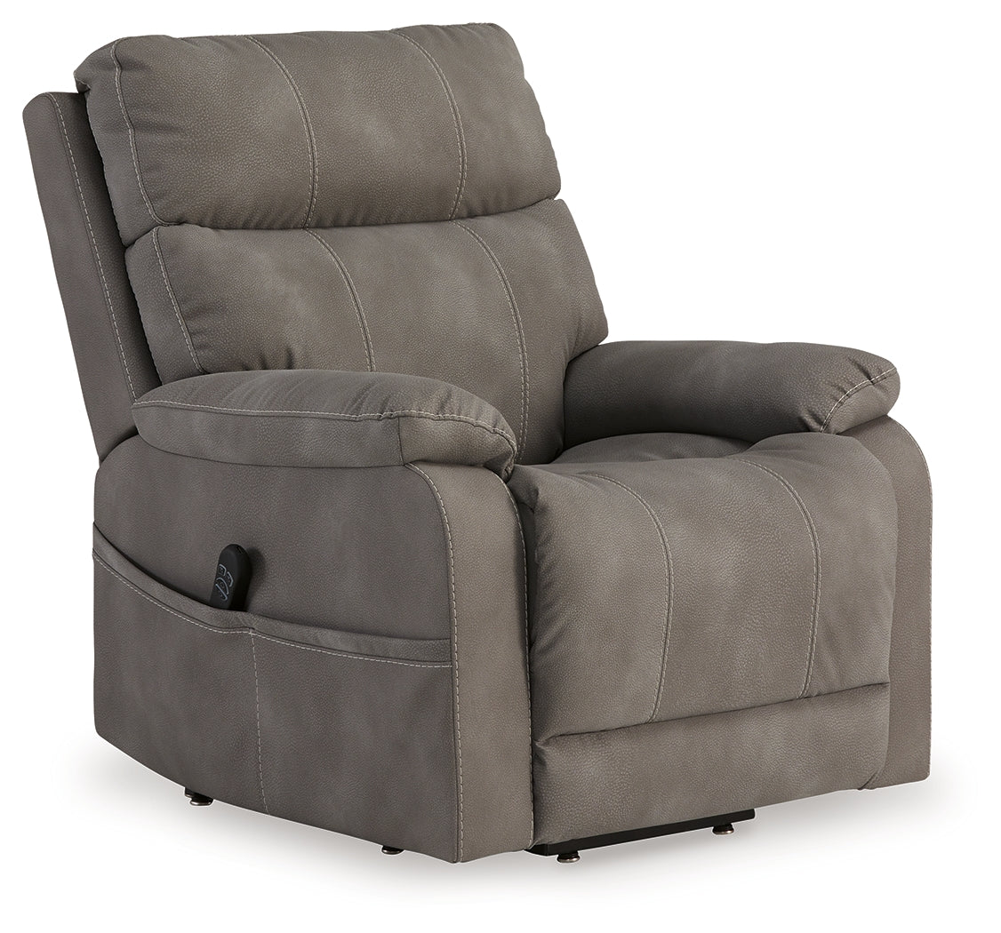 Next-Gen Durapella Slate Power Lift Recliner from Ashley - Luna Furniture