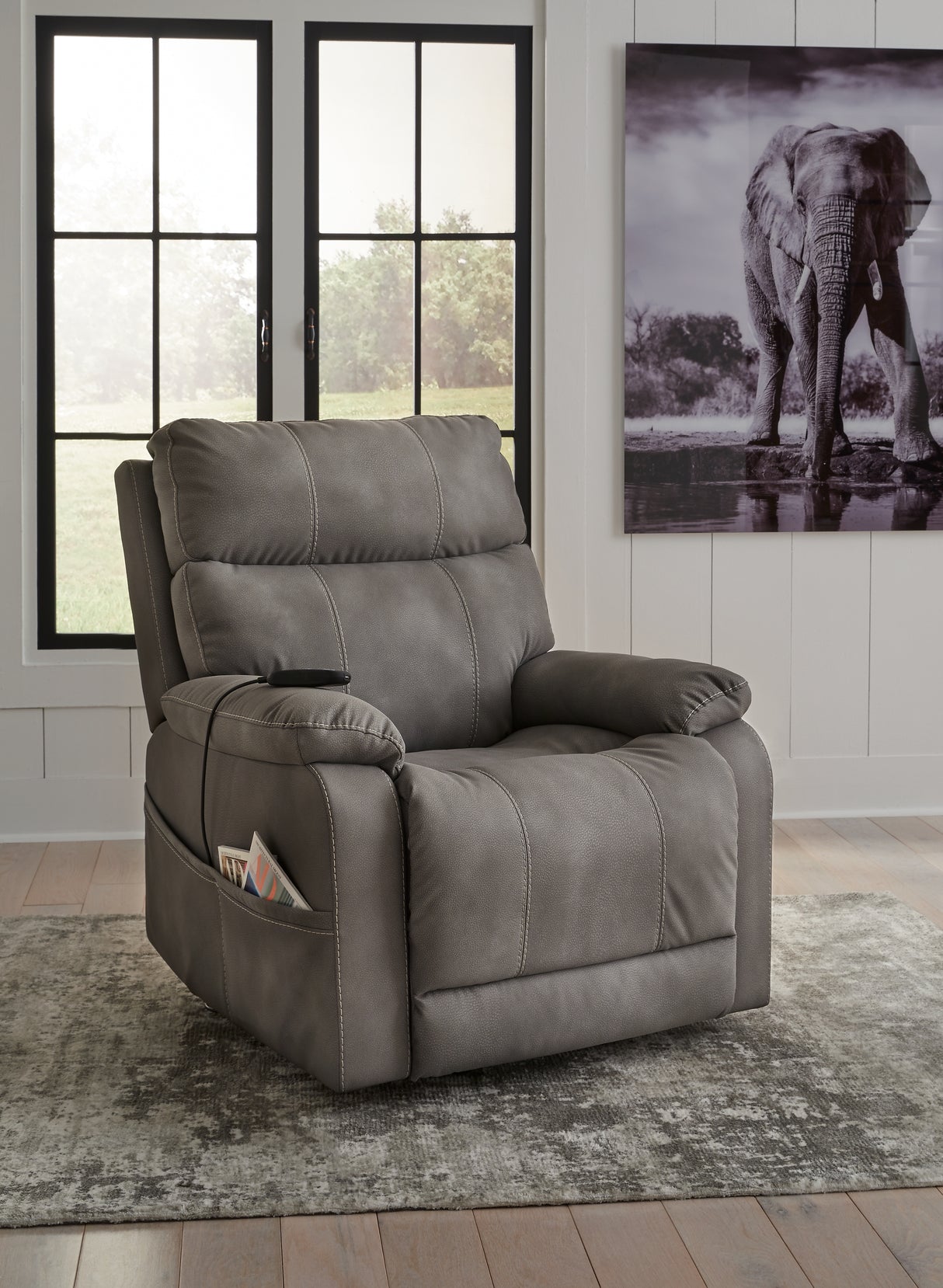 Next-Gen Durapella Slate Power Lift Recliner from Ashley - Luna Furniture