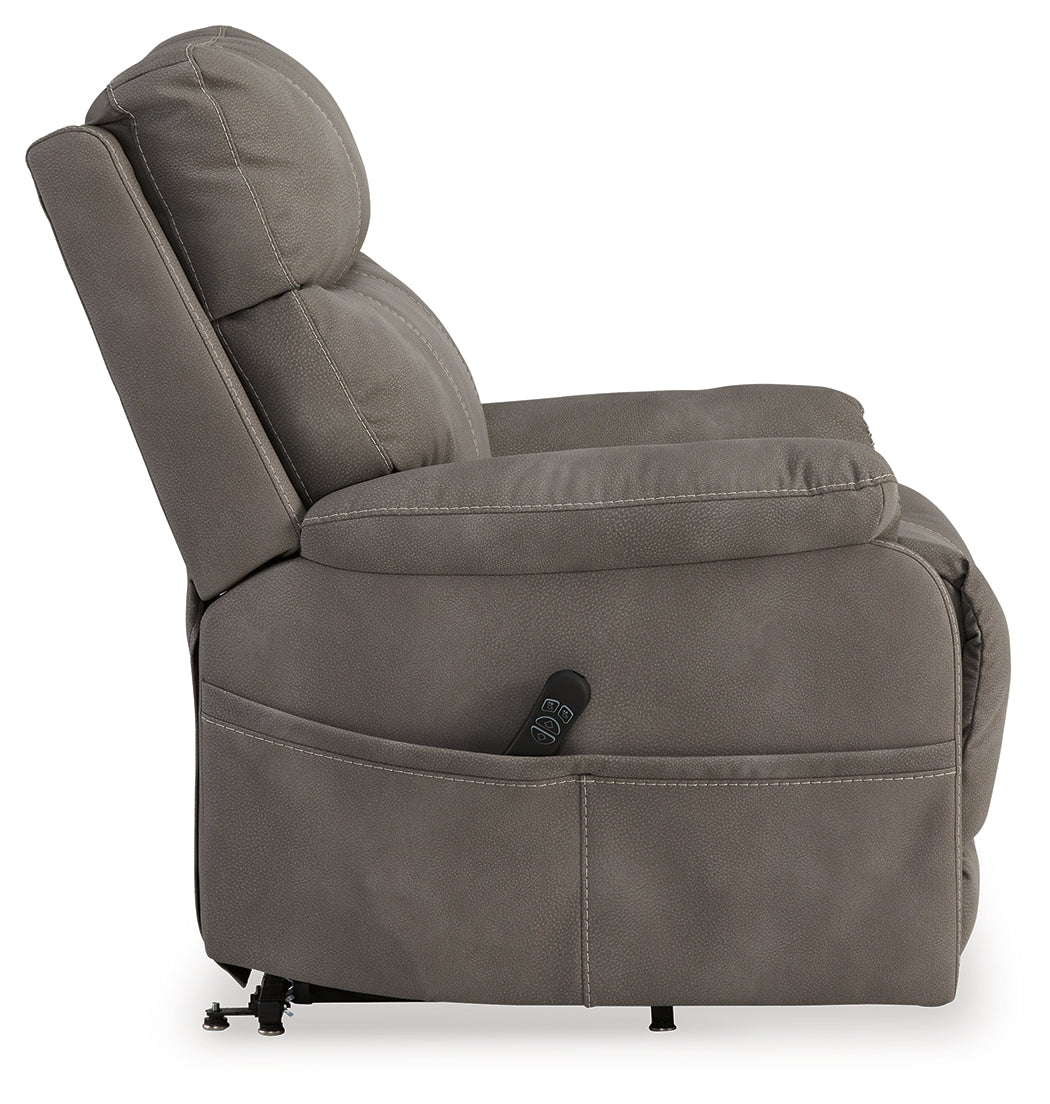 Next-Gen Durapella Slate Power Lift Recliner from Ashley - Luna Furniture