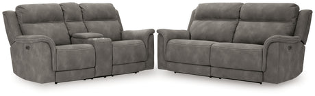 Next-Gen DuraPella Sofa and Loveseat in Slate - PKG008140