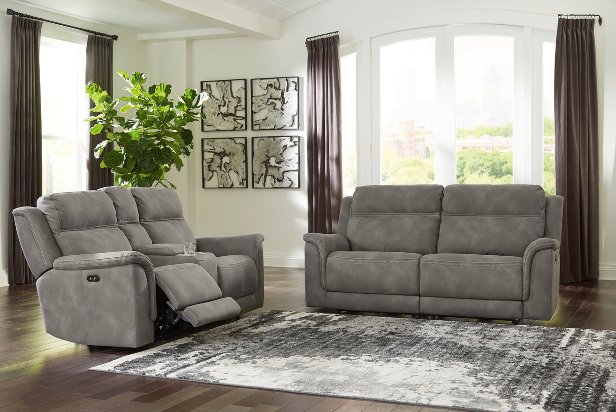 Next-Gen DuraPella Sofa and Loveseat in Slate - PKG008140