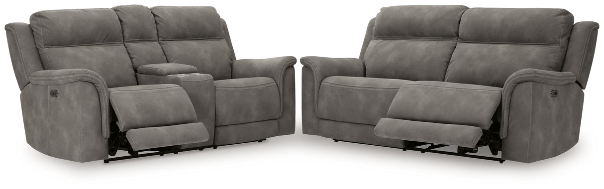 Next-Gen DuraPella Sofa and Loveseat in Slate - PKG008140