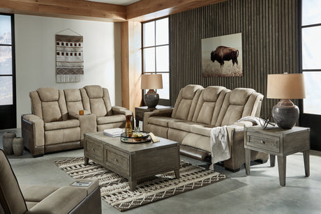 Next-Gen DuraPella Sofa, Loveseat and Recliner in Sand - PKG013055