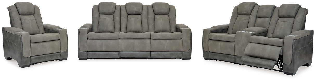 Next-Gen DuraPella Sofa, Loveseat and Recliner in Slate - PKG013057