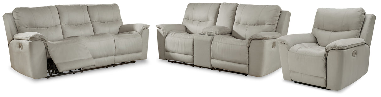 Next-Gen Gaucho Sofa, Loveseat and Recliner in Fossil - PKG013178