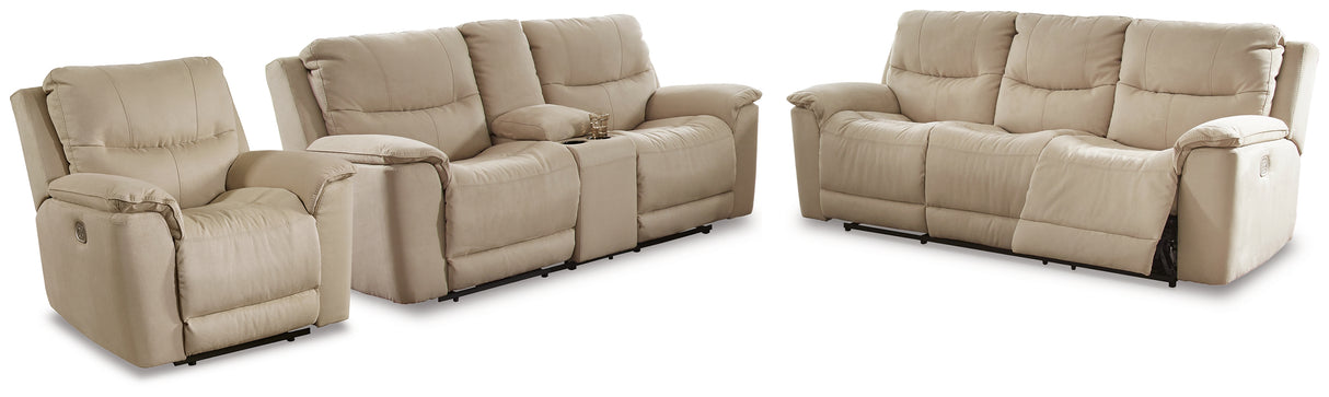 Next-Gen Gaucho Sofa, Loveseat and Recliner in Latte - PKG013180