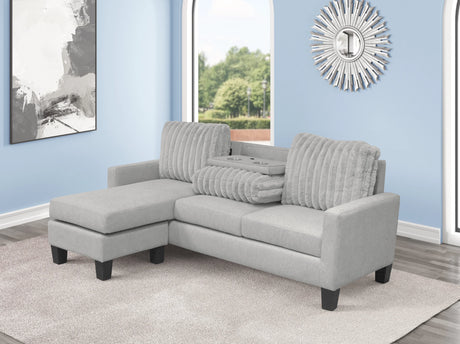 Neymar Gray Reversible Sectional with Drop Down Table from Happy Homes - Luna Furniture