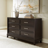 Neymorton California King Upholstered Panel Bed with Dresser and 2 Nightstands in Dark Grayish Brown from Ashley - Luna Furniture