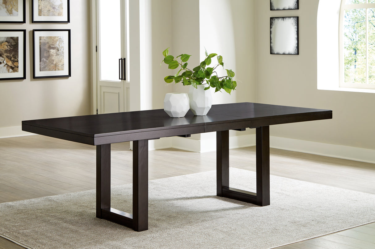 Neymorton Dark Grayish Brown Dining Extension Table from Ashley - Luna Furniture