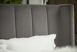 Chandler Cal King Bed in Dark Dove Velvet, Natural Gray Oak - 7127-2.DDOV/NG