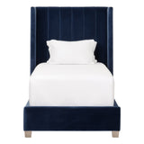 Chandler Twin Bed in Denim Velvet, Natural Gray Oak - 7127-T.DEN/NG