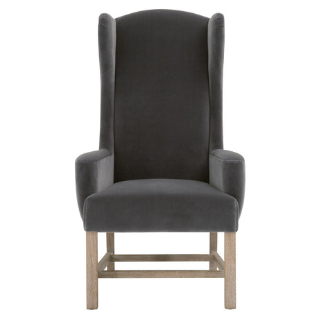 Bennett Arm Chair in Dark Dove Velvet, Natural Gray Oak - 7107UP.DDOV/NG