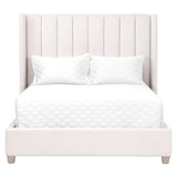 Chandler Queen Bed in Cream Velvet, Natural Gray Oak - 7127-1.CRM/NG