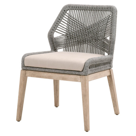 Loom Dining Chair in Platinum Rope, Light Gray, Natural Gray Mahogany, Set of 2 - 6808KD.PLA/FLGRY/NG