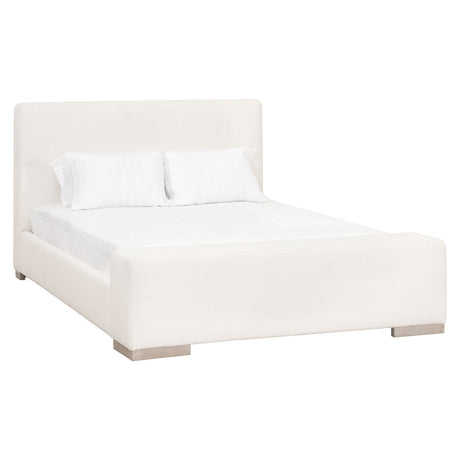 Warren Queen Bed in Livesmart Boucle-Snow, Natural Gray Oak - 7129-1.BOU-SNO/NG