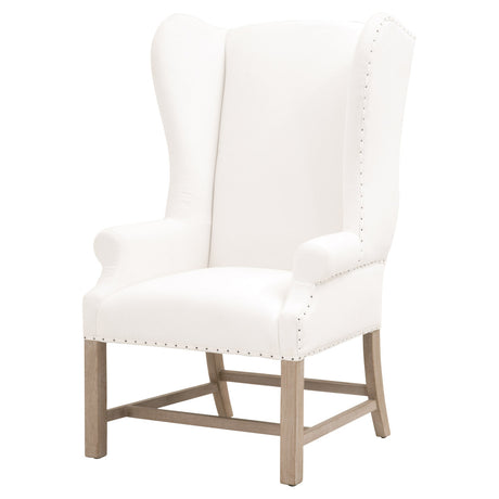 Chateau Arm Chair in Livesmart Peyton-Pearl, Natural Gray Ash - 6417UP.LPPRL-BT/NG