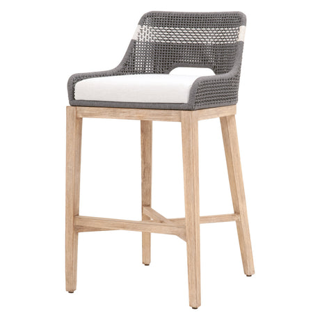 Tapestry Barstool in Dove Flat Rope, White Speckle Stripe, Performance White Speckle, Natural Gray Mahogany - 6850BS.DOV/WHT/NG