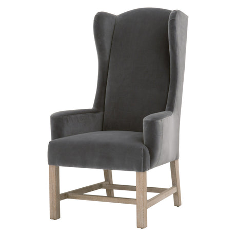 Bennett Arm Chair in Dark Dove Velvet, Natural Gray Oak - 7107UP.DDOV/NG