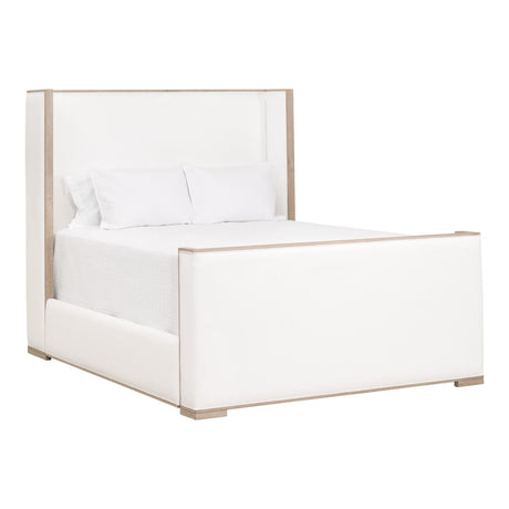 Tailor Shelter Queen Bed in Livesmart Peyton-Pearl, Natural Gray Oak - 7130-1.LPPRL/NG