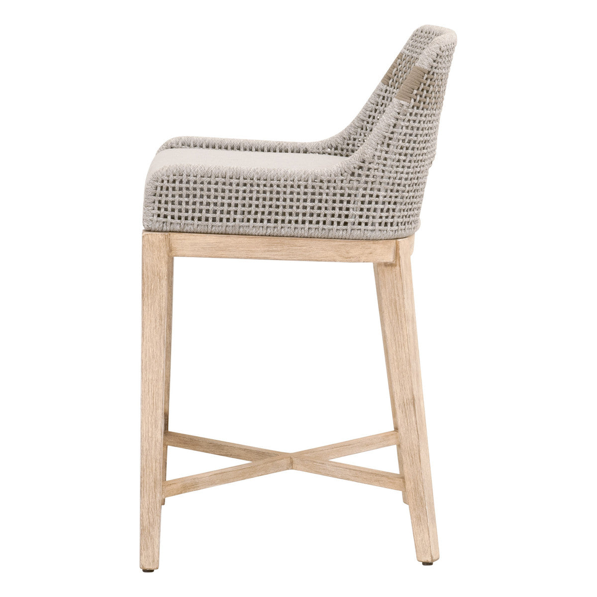 Tapestry Counter Stool in Taupe & White Flat Rope, Taupe Stripe, Performance Pumice, Natural Gray Mahogany - 6850CS.WTA/PUM/NG