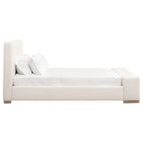 Warren Queen Bed in Livesmart Boucle-Snow, Natural Gray Oak - 7129-1.BOU-SNO/NG